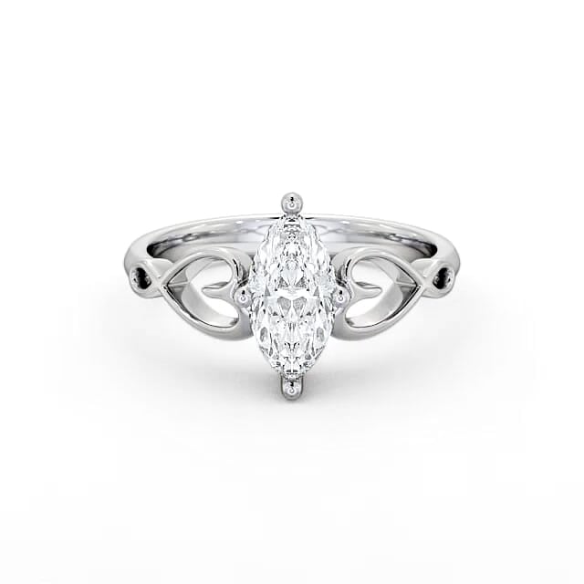 Marquise Diamond Engagement Ring 18K White Gold Solitaire - Eleora ENMA7_WG_HAND
