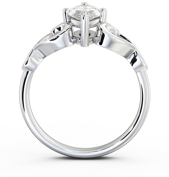 Marquise Diamond with Heart Band Engagement Ring Palladium Solitaire ENMA7_WG_THUMB1