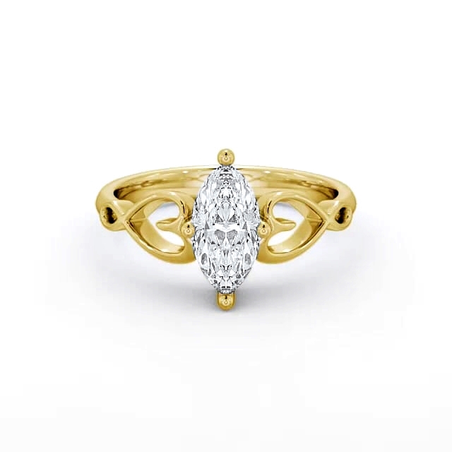 Marquise Diamond Engagement Ring 18K Yellow Gold Solitaire - Eleora ENMA7_YG_HAND