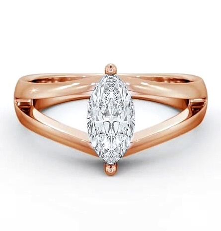 Marquise Diamond Split Band Engagement Ring 9K Rose Gold Solitaire ENMA8_RG_THUMB2 