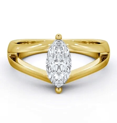 Marquise Diamond Split Band Engagement Ring 18K Yellow Gold Solitaire ENMA8_YG_THUMB2 