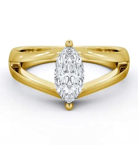 Marquise Diamond Split Band Engagement Ring 18K Yellow Gold Solitaire ENMA8_YG_THUMB2 