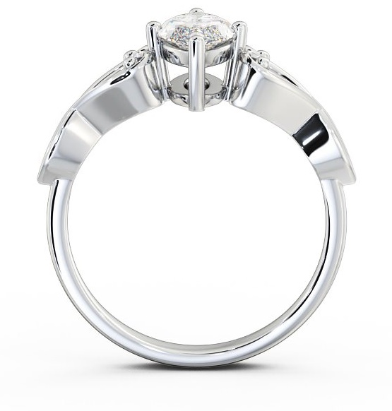 Marquise Diamond with Heart Band Engagement Ring 18K White Gold Solitaire ENMA9_WG_THUMB1 