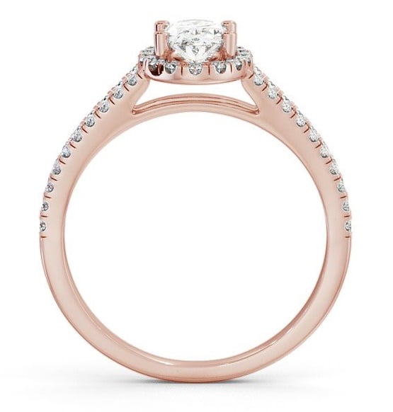 Halo Oval Diamond Split Band Engagement Ring 9K Rose Gold ENOV10_RG_THUMB1 