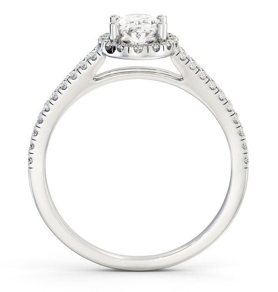 Halo Oval Diamond Split Band Engagement Ring 18K White Gold ENOV10_WG_THUMB1 