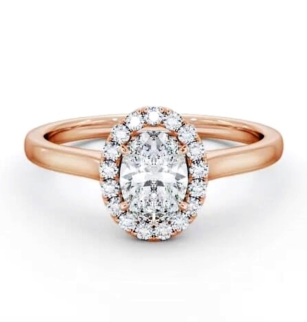 Halo Oval Diamond Classic Engagement Ring 18K Rose Gold ENOV12_RG_THUMB2 