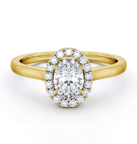 Halo Oval Diamond Classic Engagement Ring 9K Yellow Gold ENOV12_YG_THUMB2 