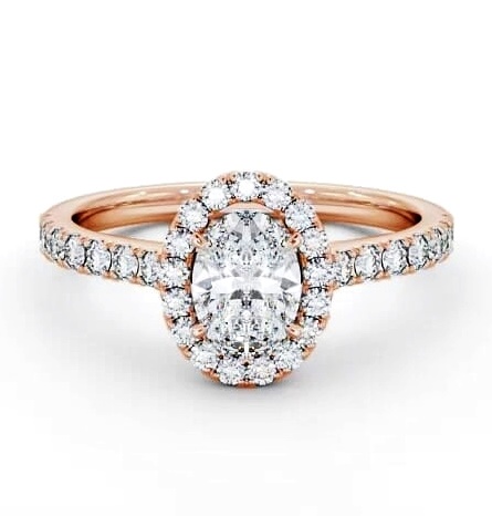 Halo Oval Diamond Classic Engagement Ring 18K Rose Gold ENOV13_RG_THUMB2 