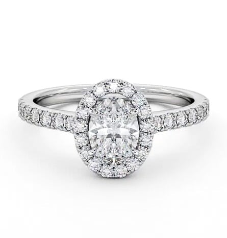 Halo Oval Diamond Classic Engagement Ring 18K White Gold ENOV13_WG_THUMB2 