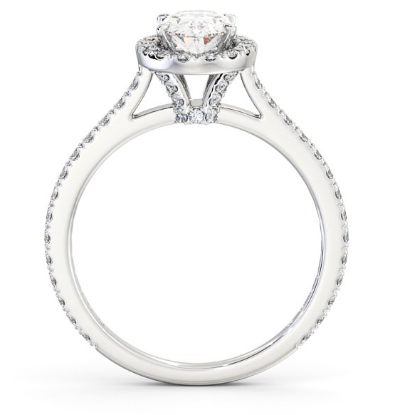 Halo Oval Diamond Engagement Ring with Diamond Set Supports Palladium ENOV15_WG_THUMB1 