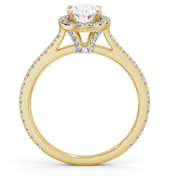 Halo Oval Ring with Diamond Set Supports 18K Yellow Gold ENOV15_YG_THUMB1 