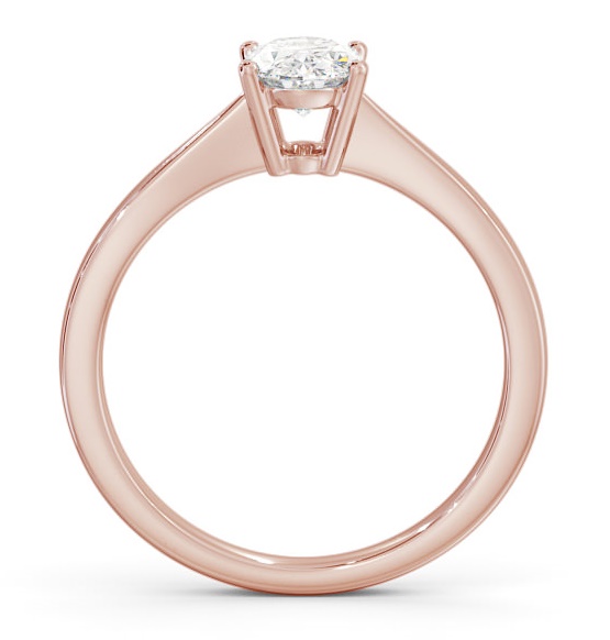 Oval Diamond Classic 4 Prong Engagement Ring 18K Rose Gold Solitaire ENOV17_RG_THUMB1