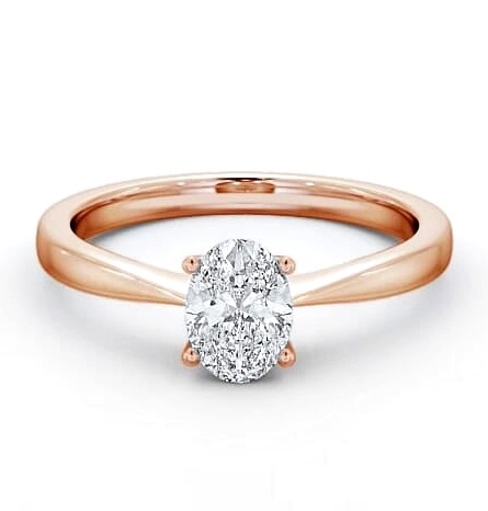 Oval Diamond Classic 4 Prong Engagement Ring 9K Rose Gold Solitaire ENOV17_RG_THUMB1