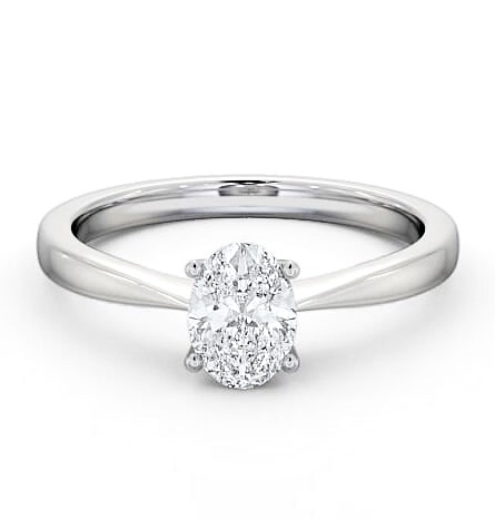 Oval Diamond Classic 4 Prong Engagement Ring 18K White Gold Solitaire ENOV17_WG_THUMB2 