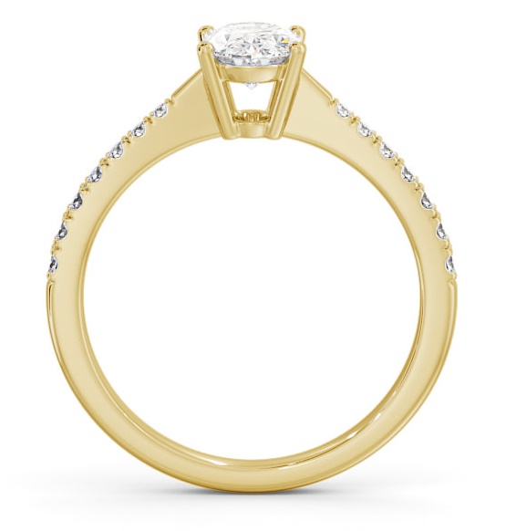 Oval Diamond Pinched Band Engagement Ring 18K Yellow Gold Solitaire ENOV17S_YG_THUMB1 