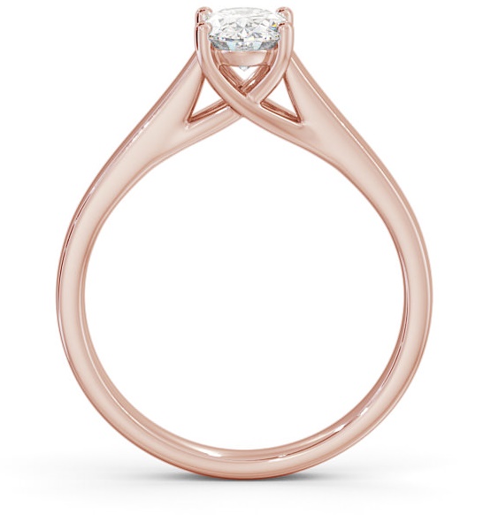 Oval Diamond Trellis Design Engagement Ring 9K Rose Gold Solitaire ENOV18_RG_THUMB1