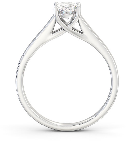 Oval Diamond Trellis Design Engagement Ring 18K White Gold Solitaire ENOV18_WG_THUMB1 