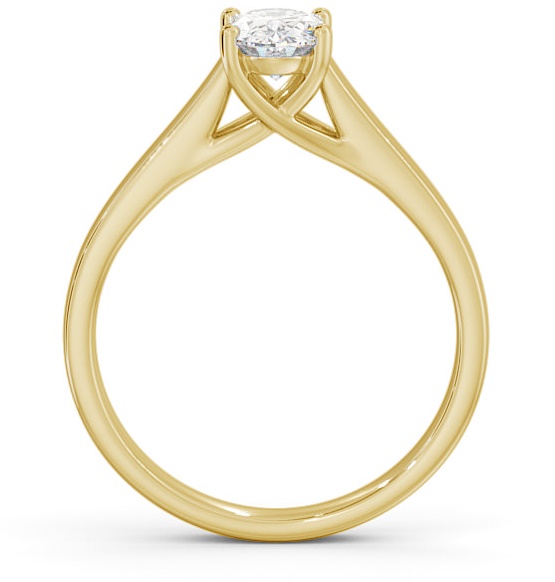 Oval Diamond Trellis Design Engagement Ring 18K Yellow Gold Solitaire ENOV18_YG_THUMB1 