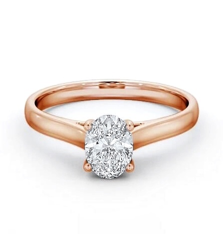 Oval Diamond Classic 4 Prong Engagement Ring 18K Rose Gold Solitaire ENOV19_RG_THUMB2 