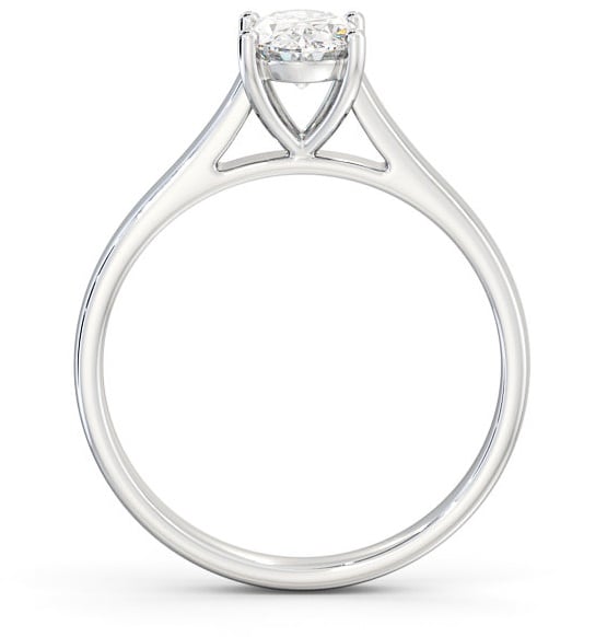 Oval Diamond Classic 4 Prong Engagement Ring Palladium Solitaire ENOV19_WG_THUMB1