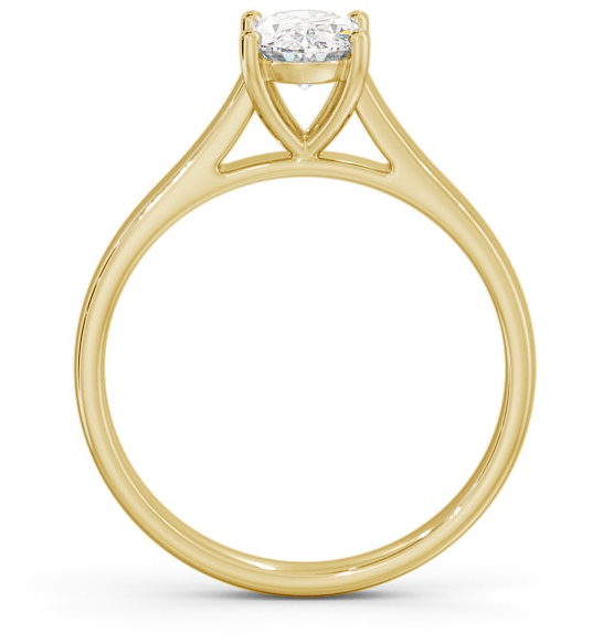 Oval Diamond Classic 4 Prong Engagement Ring 18K Yellow Gold Solitaire ENOV19_YG_THUMB1 