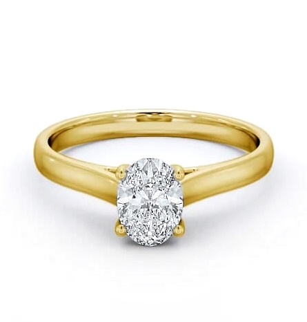 Oval Diamond Classic 4 Prong Engagement Ring 18K Yellow Gold Solitaire ENOV19_YG_THUMB2 
