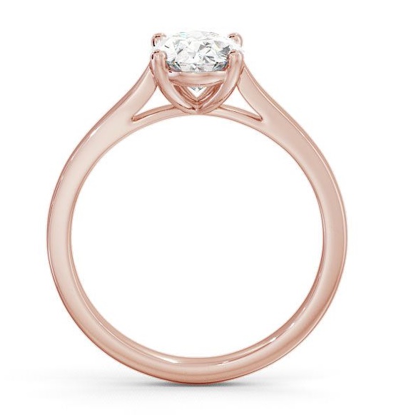Oval Diamond Classic Style Engagement Ring 18K Rose Gold Solitaire ENOV1_RG_THUMB1 