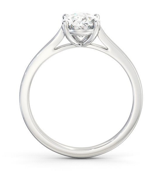 Oval Diamond Classic Style Engagement Ring 18K White Gold Solitaire ENOV1_WG_THUMB1 