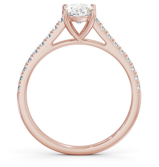 Oval Diamond 4 Prong Engagement Ring 9K Rose Gold Solitaire ENOV20_RG_THUMB1 