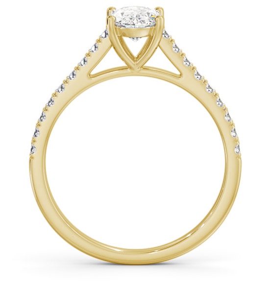 Oval Diamond 4 Prong Engagement Ring 9K Yellow Gold Solitaire ENOV20_YG_THUMB1 