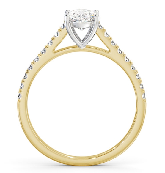Oval Diamond 4 Prong Engagement Ring 18K Yellow and White Gold Solitaire ENOV20_YWG_THUMB1 
