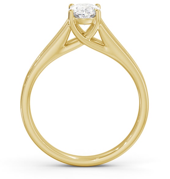 Oval Diamond Split Band Engagement Ring 18K Yellow Gold Solitaire ENOV21_YG_THUMB1 