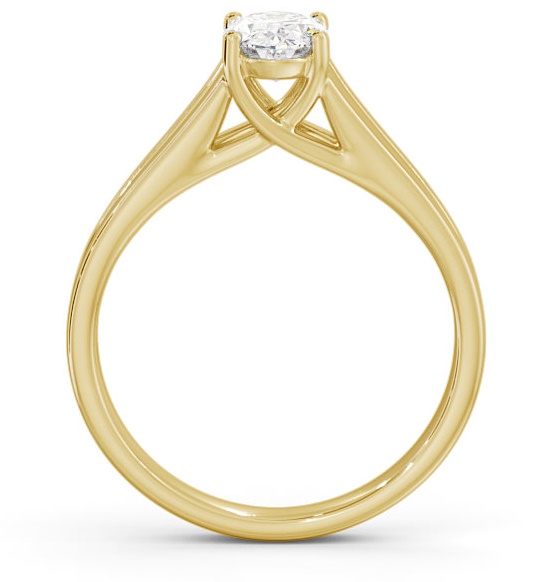 Oval Diamond Split Band Engagement Ring 18K Yellow Gold Solitaire ENOV21_YG_THUMB1 