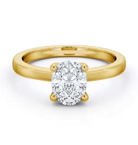 Oval Diamond Classic 4 Prong Engagement Ring 18K Yellow Gold Solitaire ENOV22_YG_THUMB2 