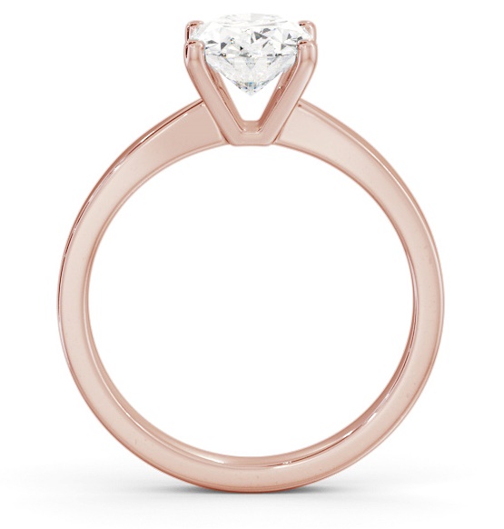 Oval Diamond Classic 4 Prong Engagement Ring 18K Rose Gold Solitaire ENOV23_RG_THUMB1 
