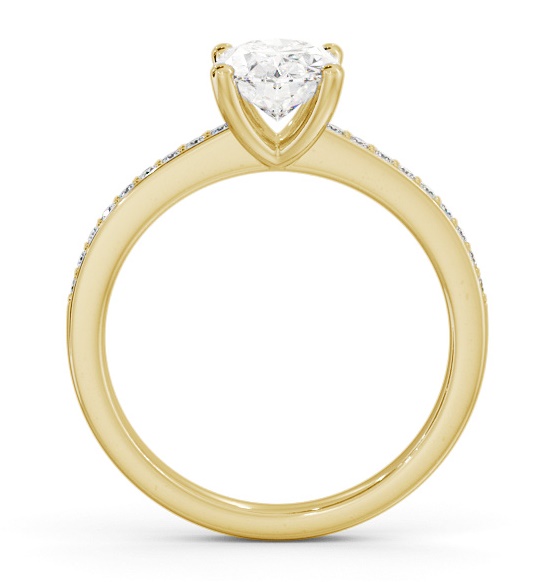 Oval Diamond 4 Prong Engagement Ring 18K Yellow Gold Solitaire ENOV23S_YG_THUMB1 