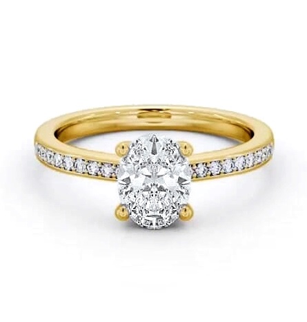 Oval Diamond 4 Prong Engagement Ring 18K Yellow Gold Solitaire ENOV23S_YG_THUMB1