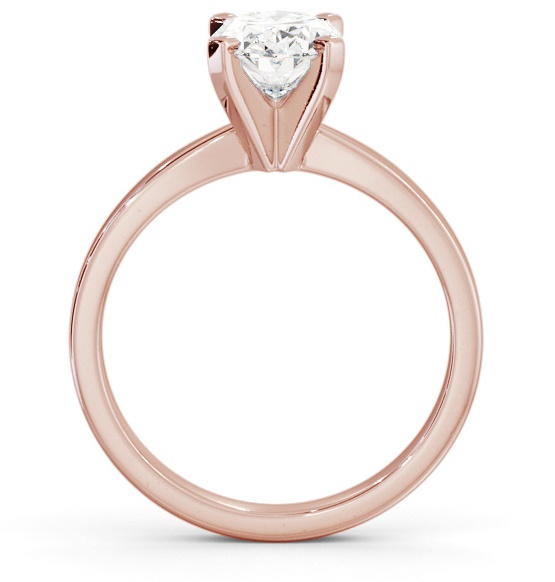 Oval Diamond Square Prongs Engagement Ring 18K Rose Gold Solitaire ENOV24_RG_THUMB1 