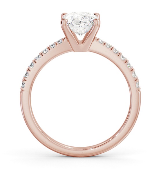 Oval Diamond 4 Prong Engagement Ring 18K Rose Gold Solitaire ENOV24S_RG_THUMB1 