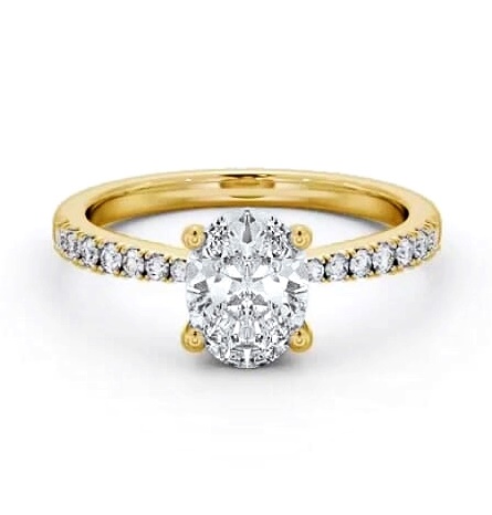 Oval Diamond 4 Prong Engagement Ring 18K Yellow Gold Solitaire ENOV24S_YG_THUMB2 