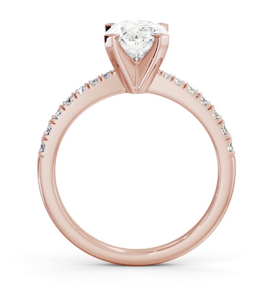 Oval Diamond Tapered Band Engagement Ring 18K Rose Gold Solitaire ENOV25S_RG_THUMB1 