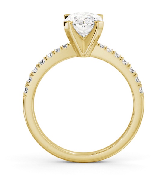 Oval Diamond Tapered Band Engagement Ring 18K Yellow Gold Solitaire ENOV25S_YG_THUMB1 