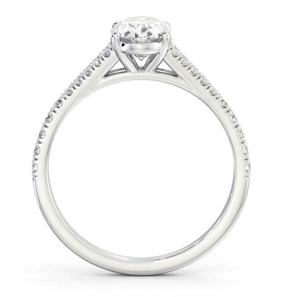 Oval Diamond Split Band Engagement Ring 18K White Gold Solitaire ENOV27S_WG_THUMB1 