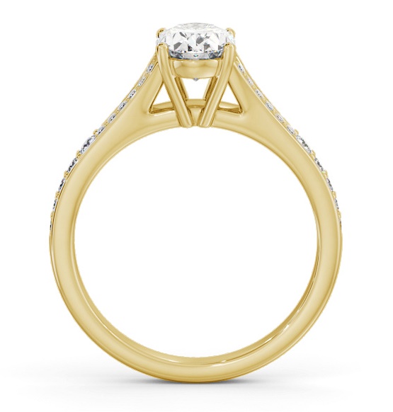 Oval Diamond Split Channel Engagement Ring 18K Yellow Gold Solitaire ENOV28S_YG_THUMB1 