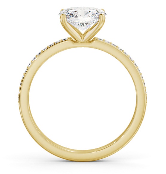 Oval Diamond East To West Engagement Ring 18K Yellow Gold Solitaire ENOV29S_YG_THUMB1 