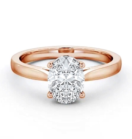 Oval Diamond 4 Prong Engagement Ring 9K Rose Gold Solitaire ENOV2_RG_THUMB1