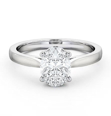Oval Diamond 4 Prong Engagement Ring Platinum Solitaire ENOV2_WG_THUMB2 