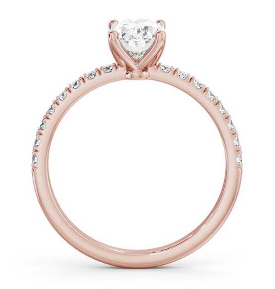 Oval Diamond 4 Prong Engagement Ring 9K Rose Gold Solitaire ENOV30S_RG_THUMB1 
