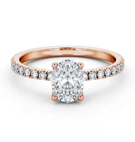 Oval Diamond 4 Prong Engagement Ring 18K Rose Gold Solitaire ENOV30S_RG_THUMB2 