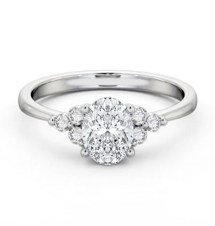 Oval Ring Platinum Solitaire with Three Round Diamonds ENOV31S_WG_THUMB2 